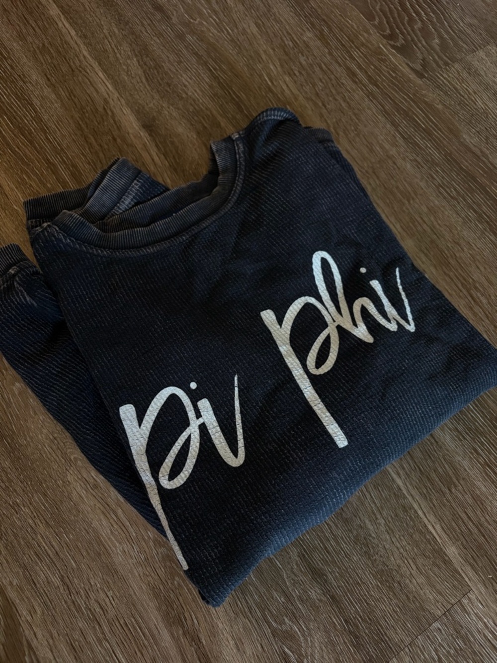 Pi beta phi Black Graphic Pullover with Metallic Script